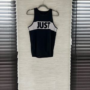 Nike black and white just do it logo tank
